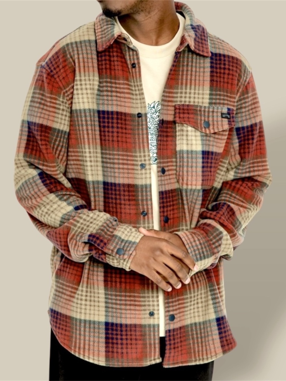 Billabong Men's A/Div Furnace Long Sleeve Flannel Shirt - Size Large